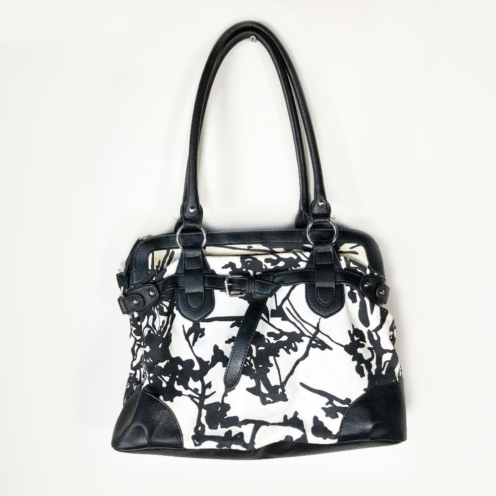 Kelly & Katie Black and White Floral Handbag